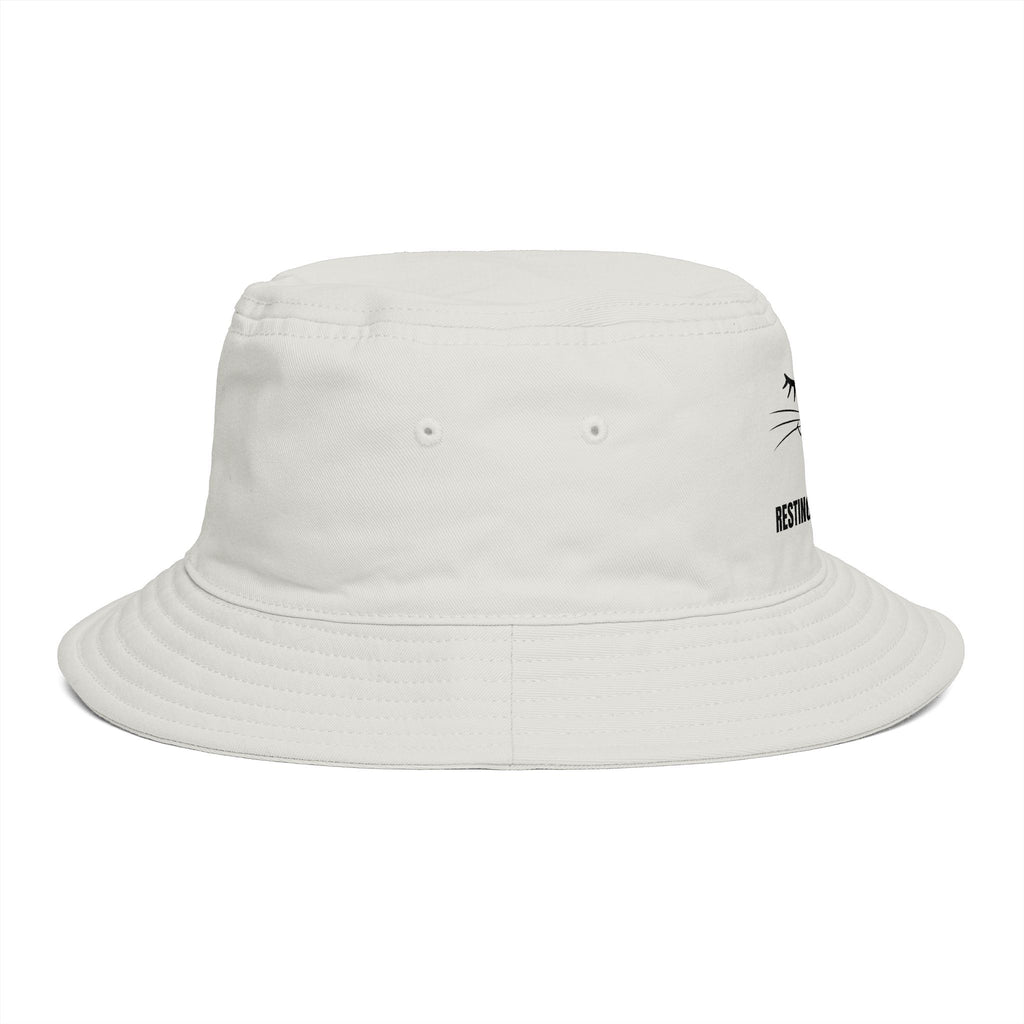 Resting Purr Face Embroidered Cat Bucket Hat