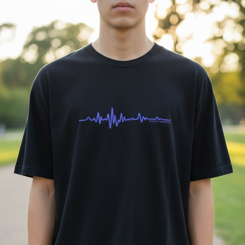 Minimalist Epilepsy Awareness EEG Wave Unisex T-Shirt – Purple Line Design