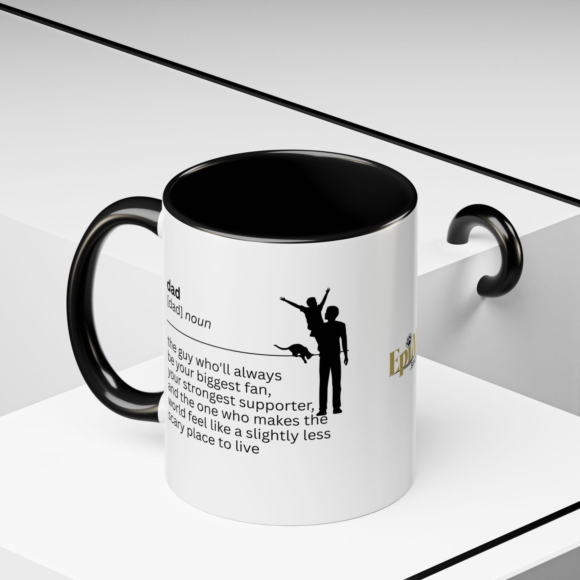 Dad Biggest Fan Accent Coffee Mug - Perfect Gift for Dads