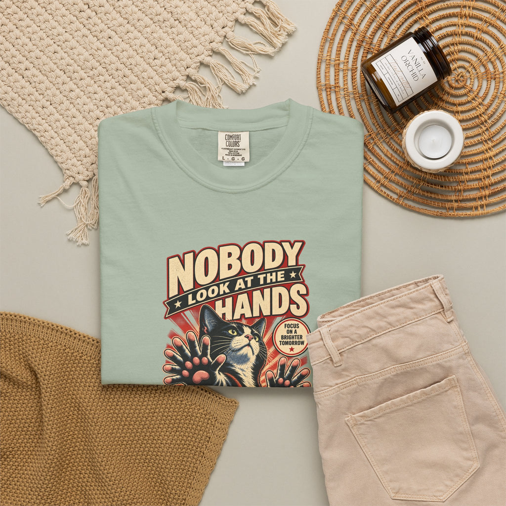 Nobody Look at the Hands AI Slop Comfort Colors T-Shirt