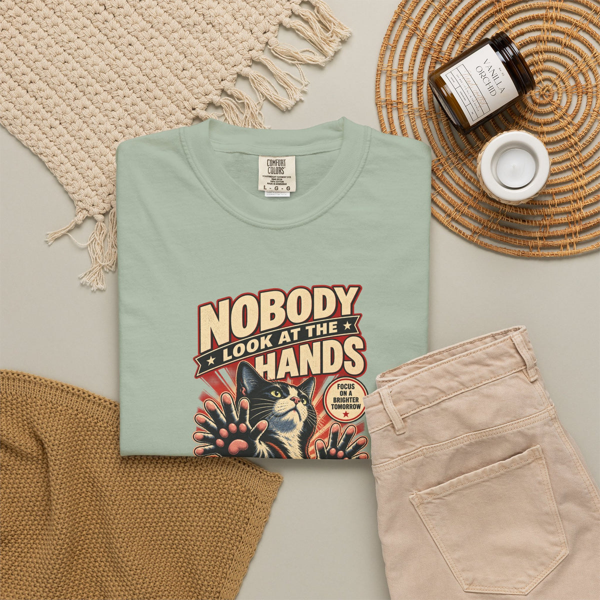 Nobody Look at the Hands AI Slop Comfort Colors T-Shirt