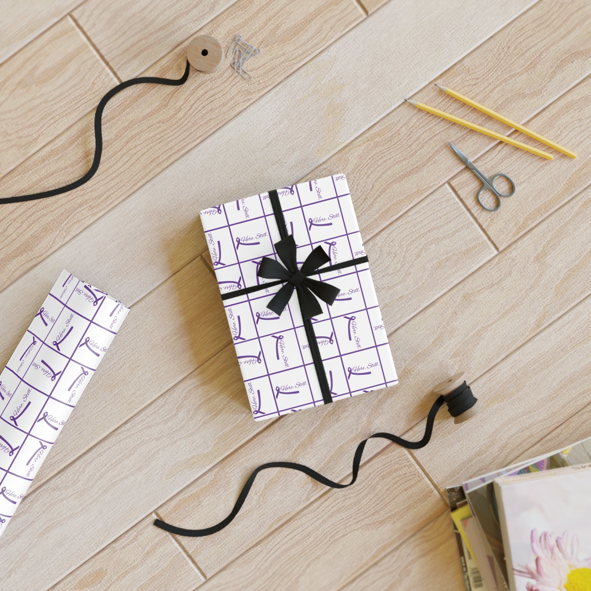 “Here. Still.” Wrapping Paper — Elegant Epilepsy Awareness Gift Wrap