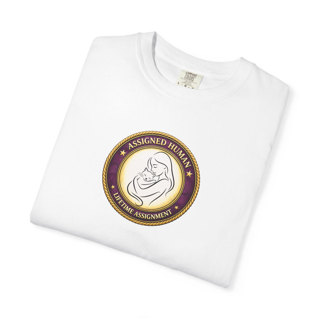 Assigned Human – Lifetime Assignment T-Shirt | Cat Lover Seal Tee
