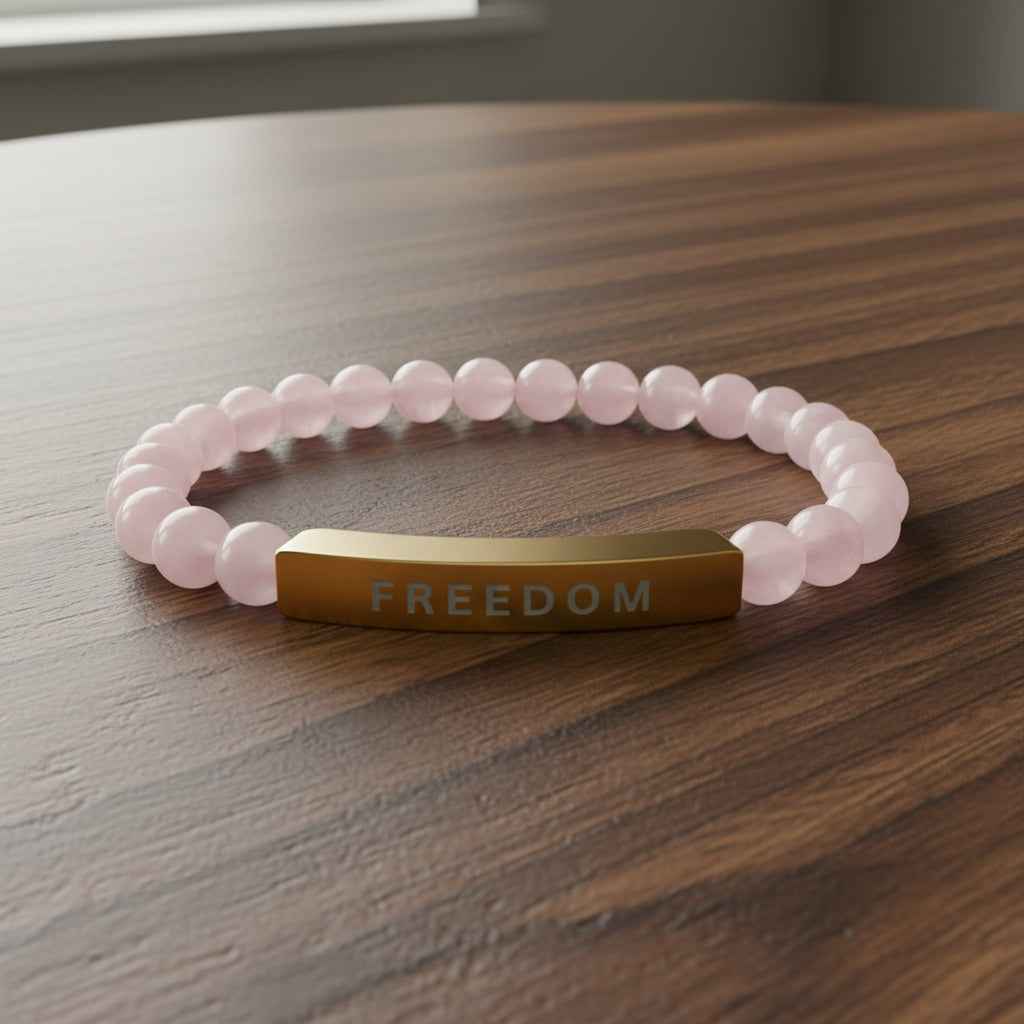 Natural Stone Freedom Bracelet - Stretch Bar Design