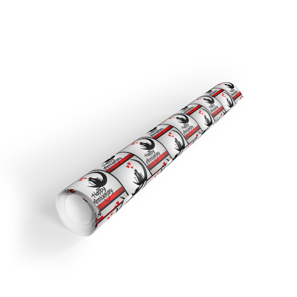 Happy Anniversary Kitties Gift Wrapping Paper Rolls, 1pc