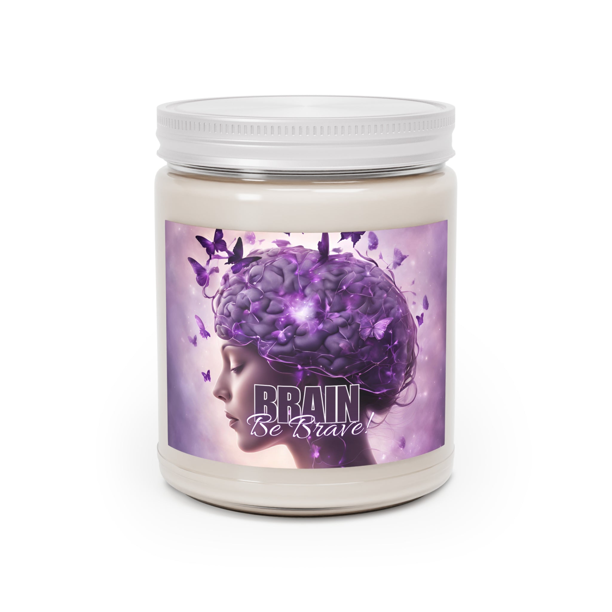 Photo depicting the ​Purple Brain Be Brave Scented Candles, 9oz from EpiAl's Shop.