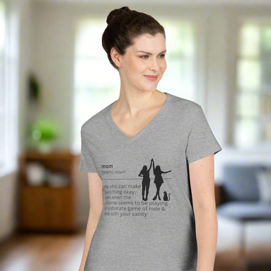 Mom Definition V-Neck T-Shirt - Everything Okay