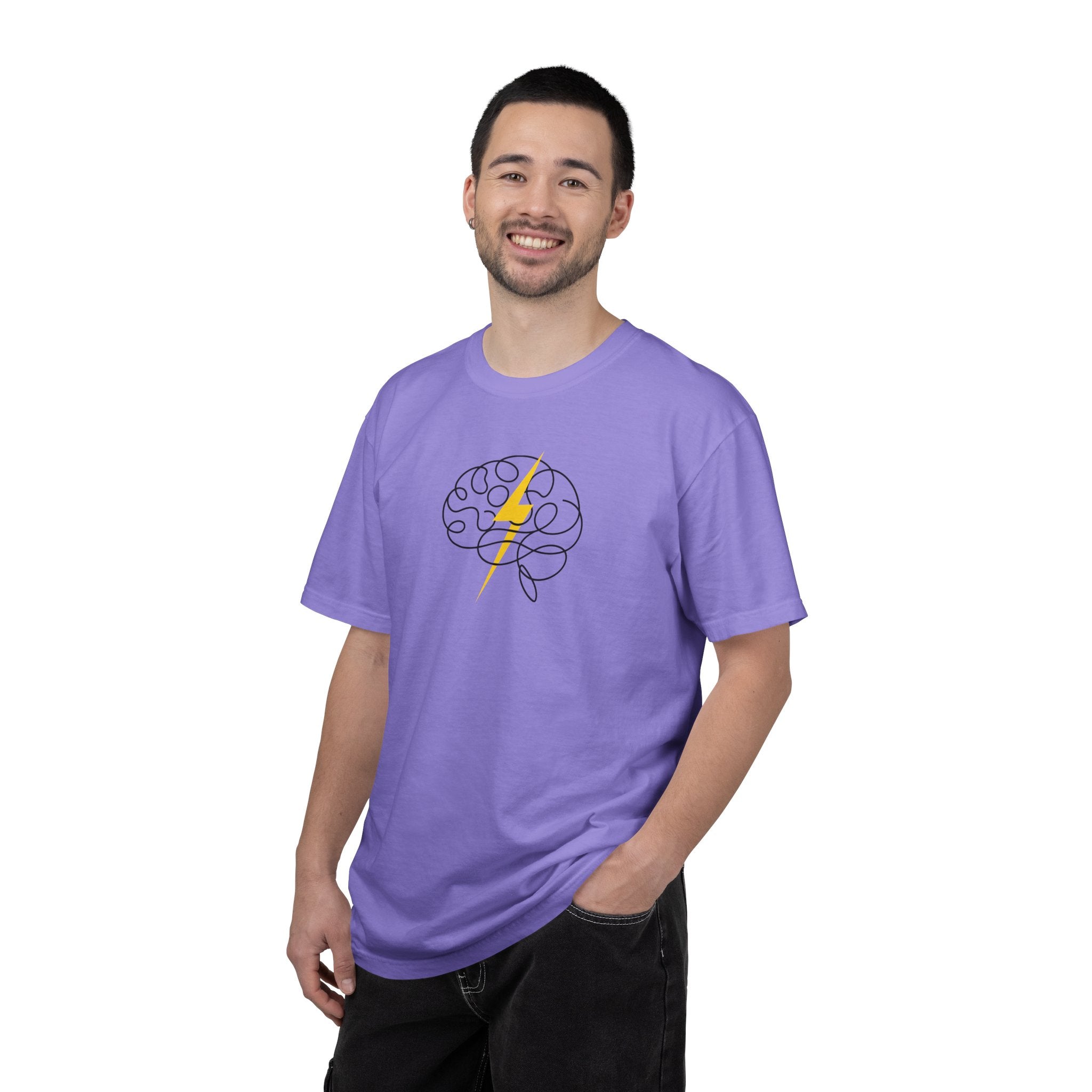 Electric Mind Brain Lightning Garment-Dyed T-Shirt