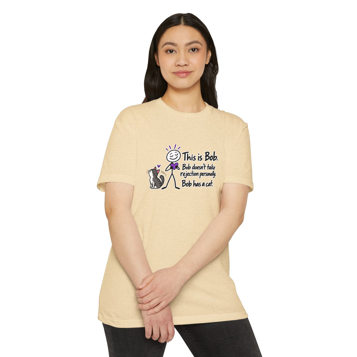 This Is Bob. Bob Has a Cat. Funny Cat Lover T-Shirt | Cat Humor Tee