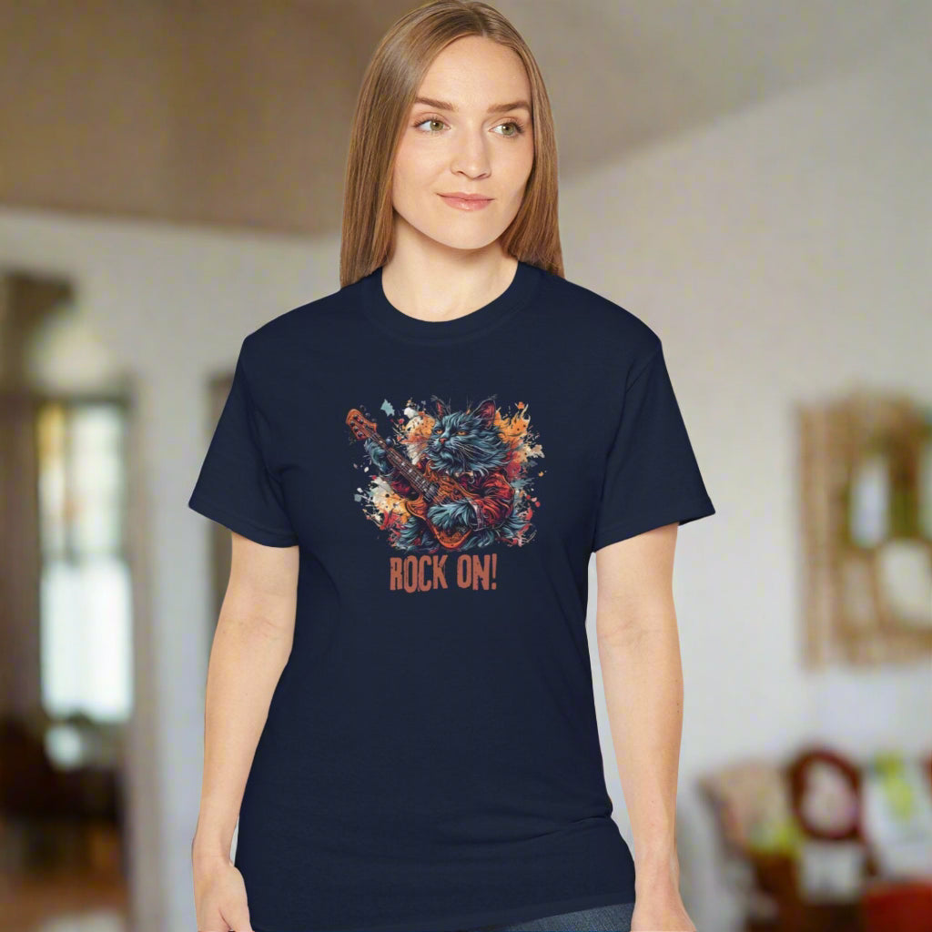 Rock On Cat Unisex Music Tee
