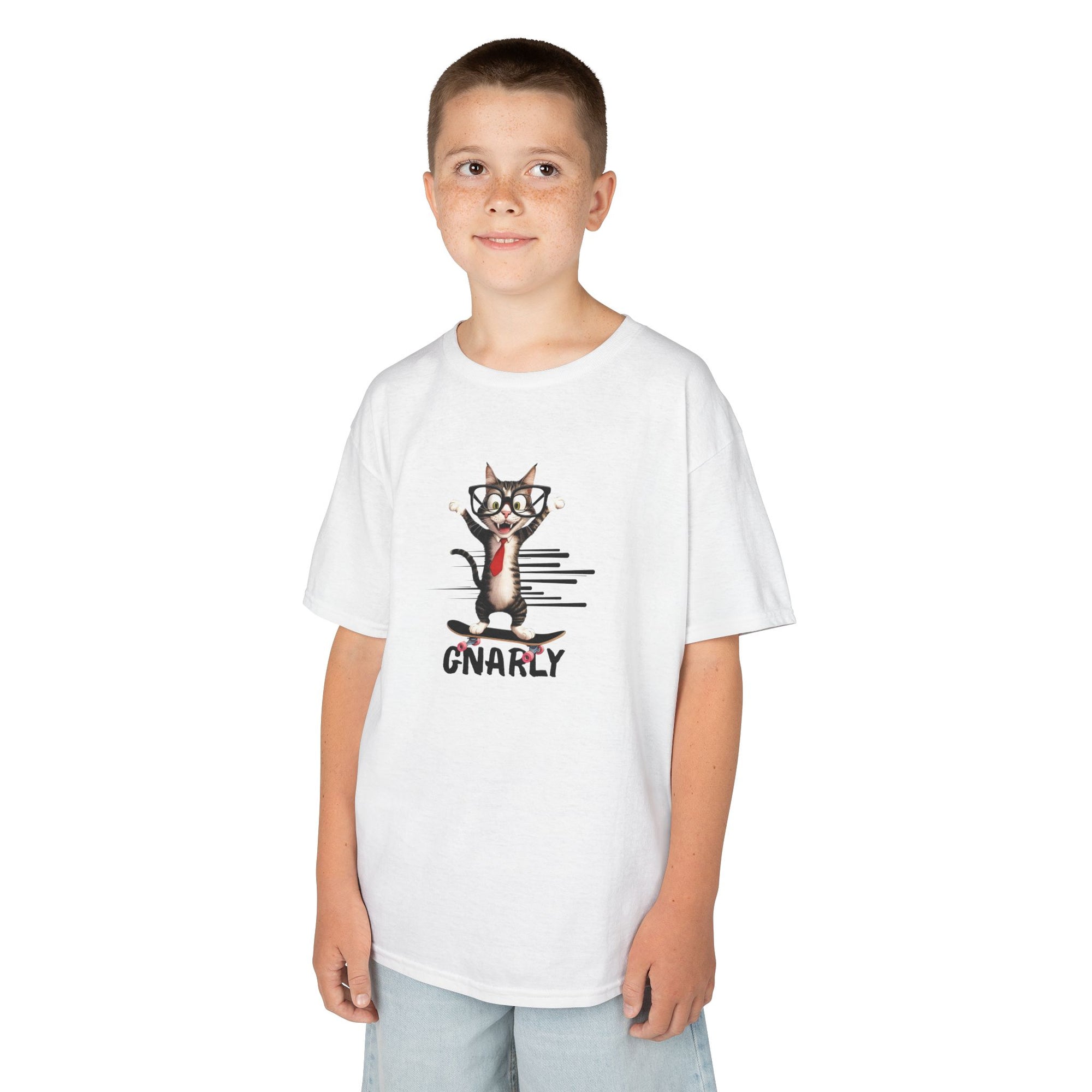 Kids Gnarly Cat Tee - Fun and Playful Cotton T-Shirt for Children