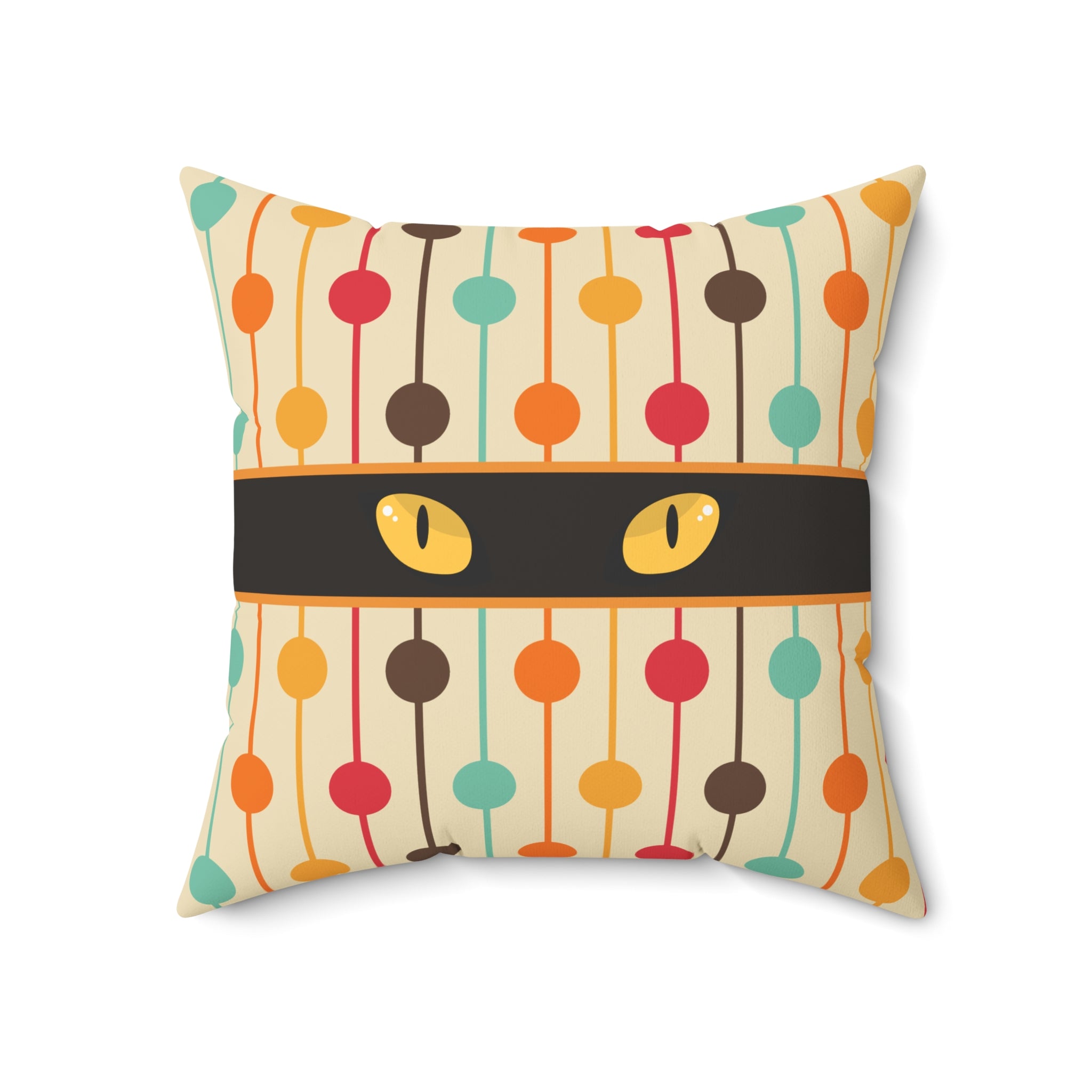 Mid-Century Cat Eyes Retro Throw Pillow