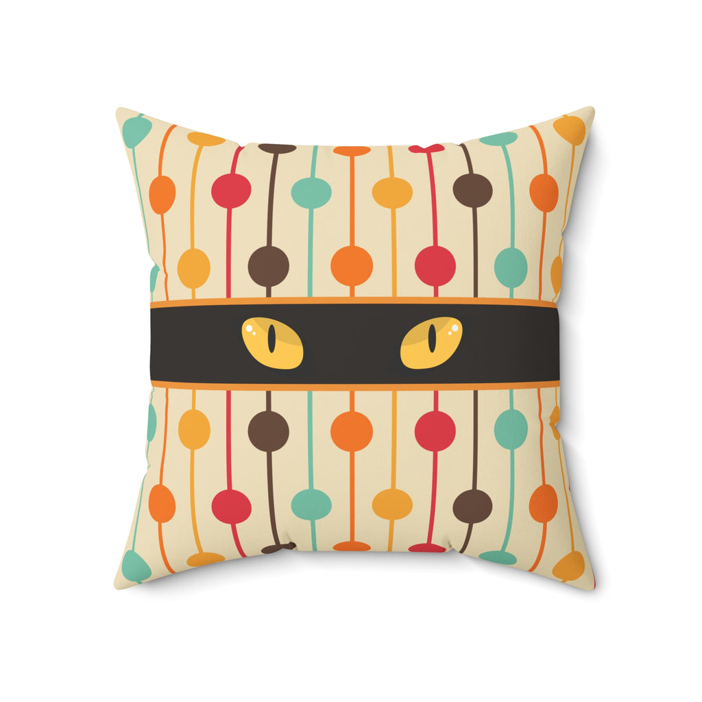 Mid-Century Cat Eyes Retro Throw Pillow