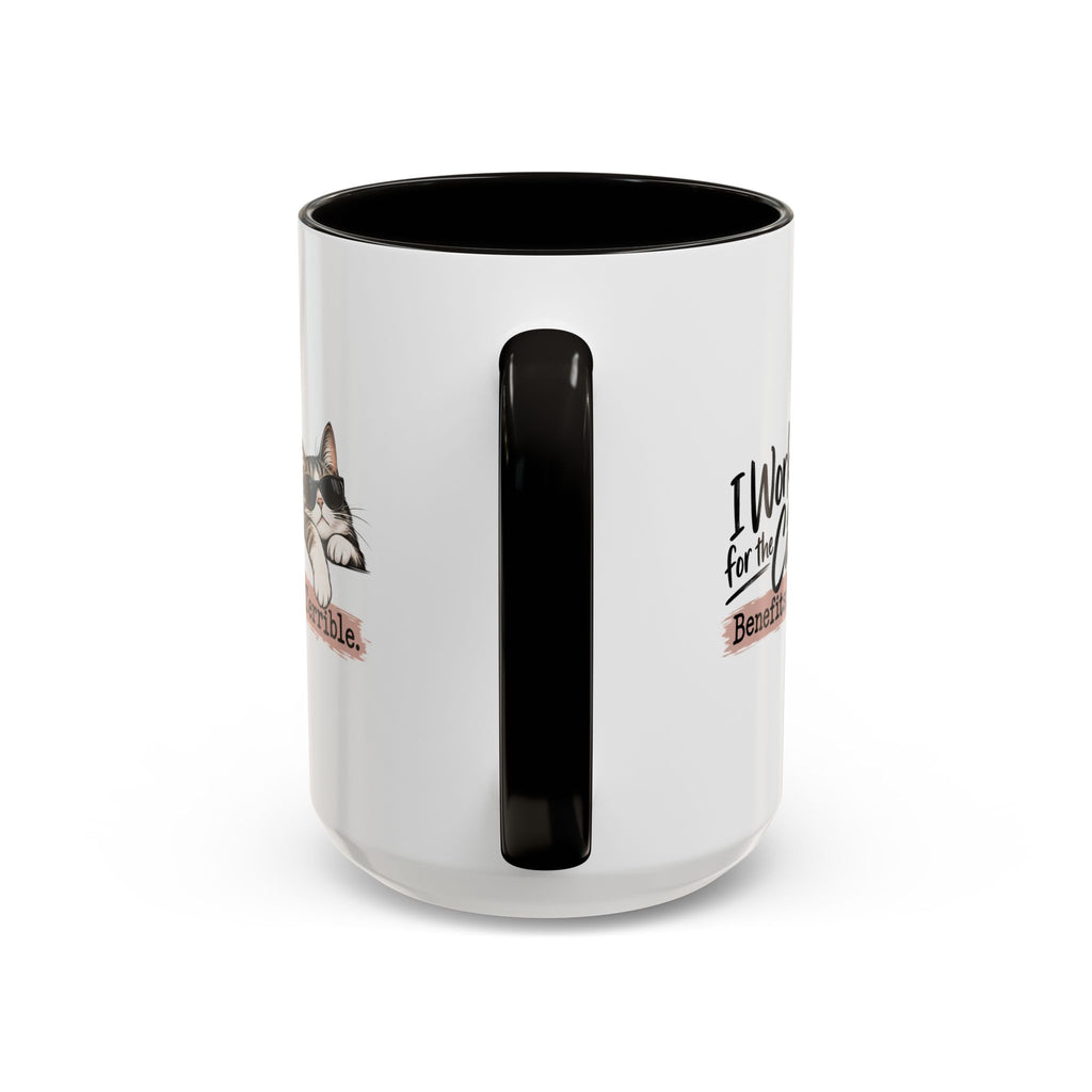 I Work for the Cat Coffee Mug | Funny Cat Lover Ceramic Mug (11oz/15oz)
