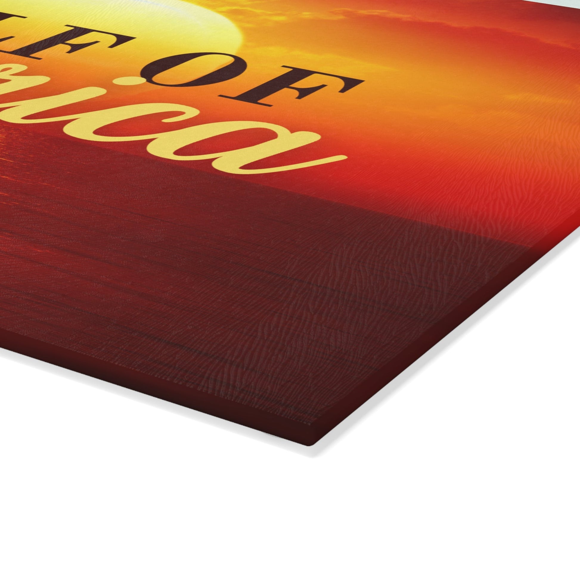 Gulf of America Sunset Glass Cutting Board Printify