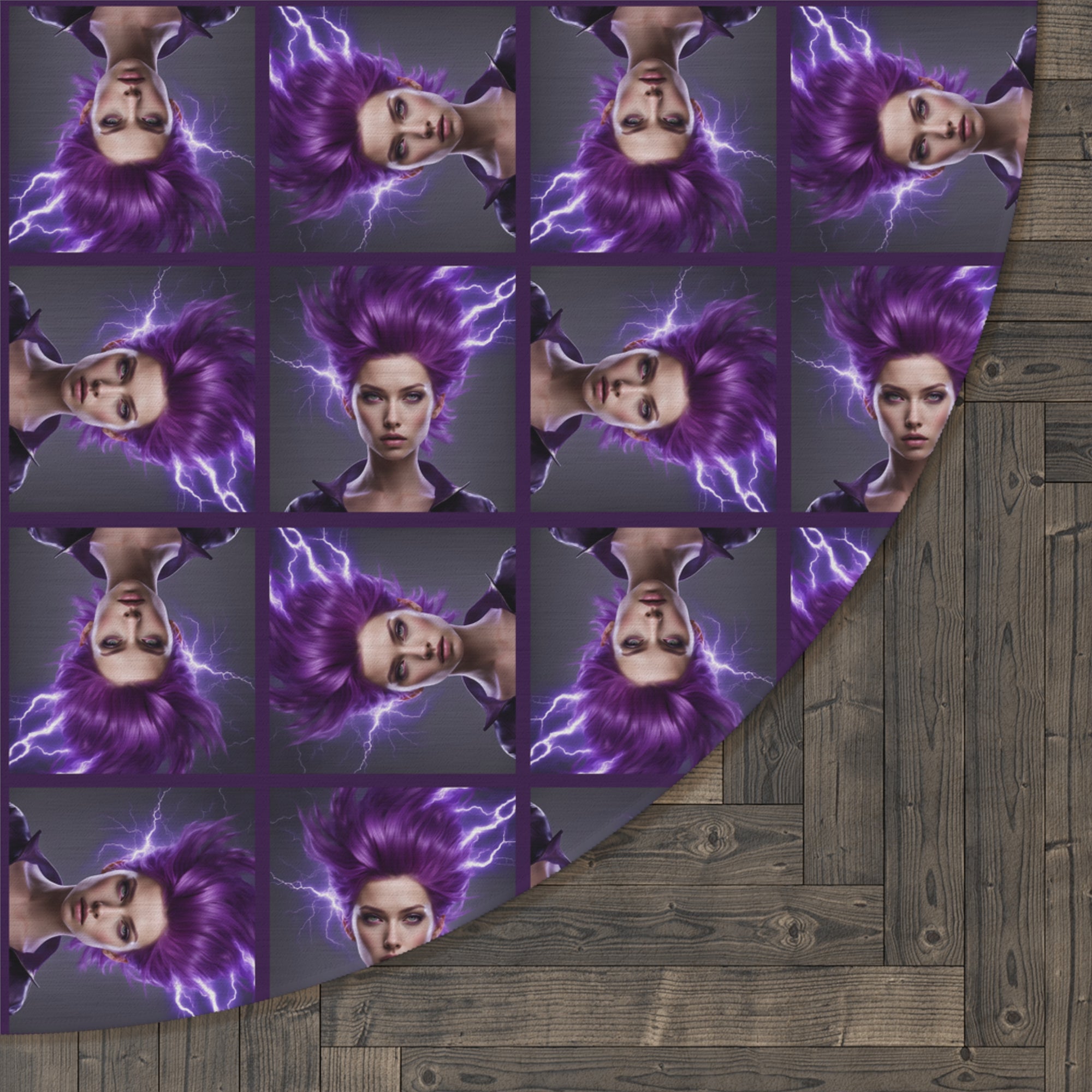 Brainstorm Round Rug for Epilepsy Awareness