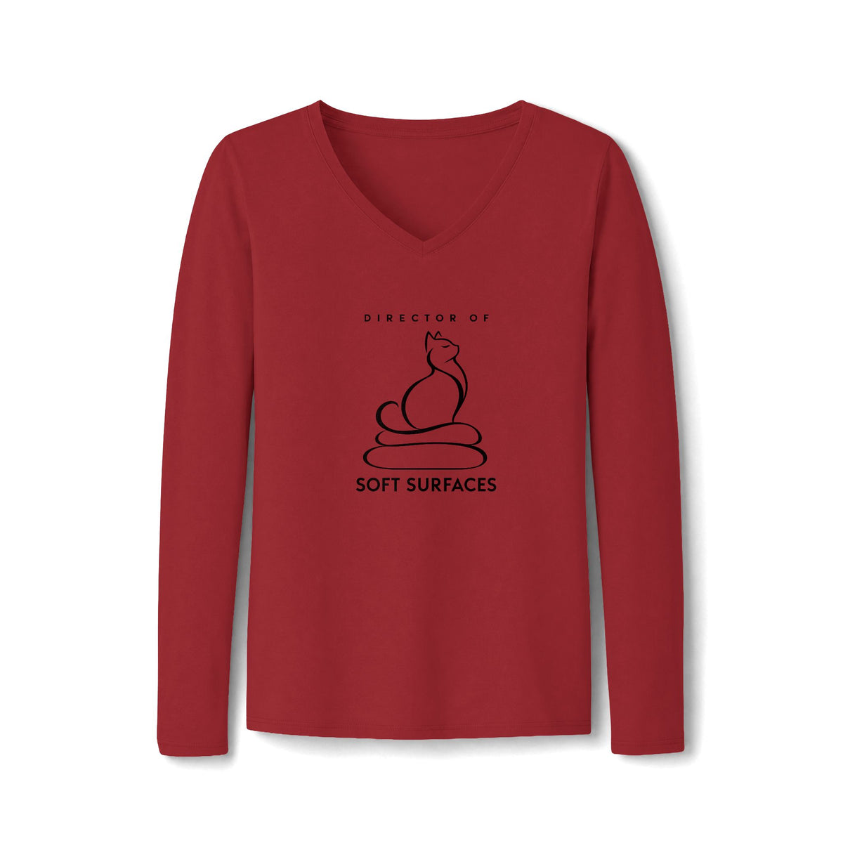 Director of Soft Surfaces Women’s Long Sleeve V-Neck Cat Tee