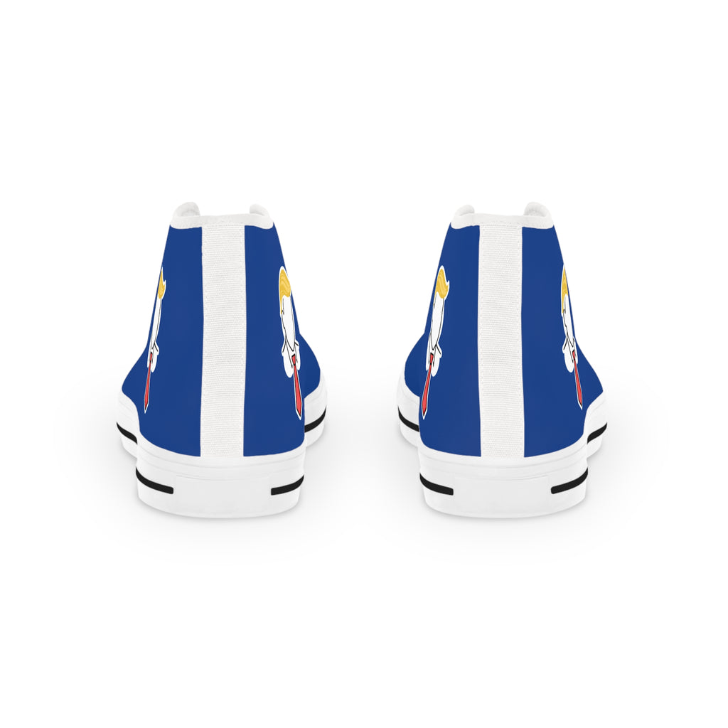 Executive Hairline Men’s High-Top Sneakers – Political Parody Statement Shoes