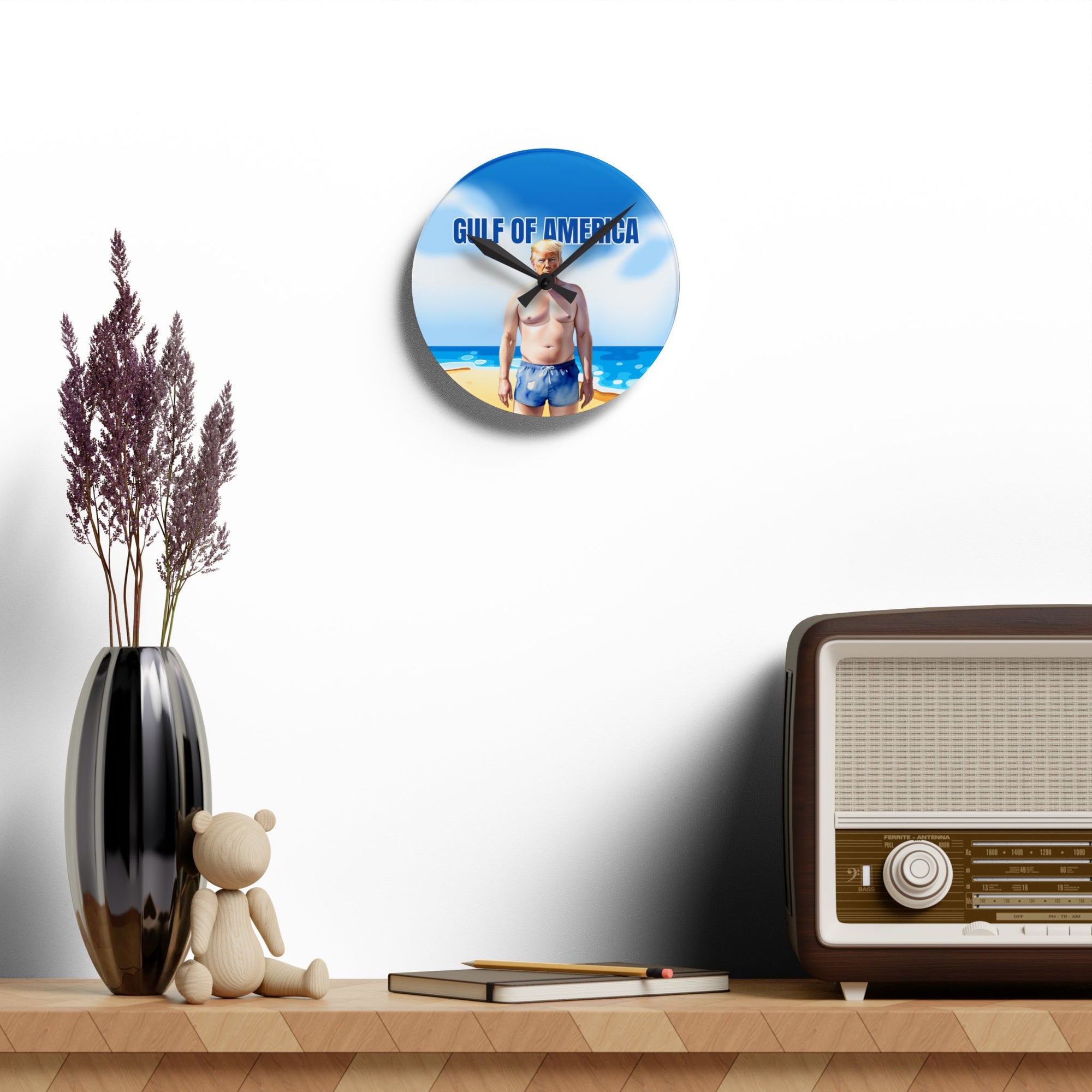 American Gulf Acrylic Wall Clock - Stylish Coastal Home Decor