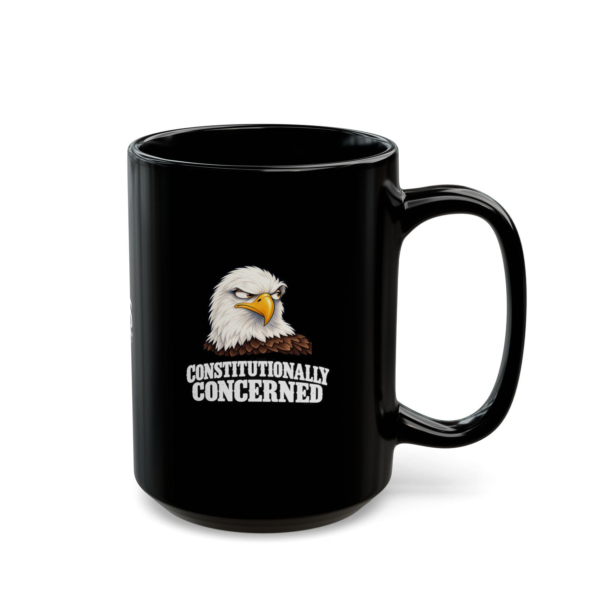 Constitutionally Concerned Black Ceramic Mug | Political Humor Coffee Cup | 11 oz & 15 oz