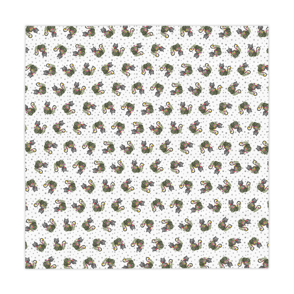 Whimsical Cat Medallion Square Tablecloth – 55" x 55"