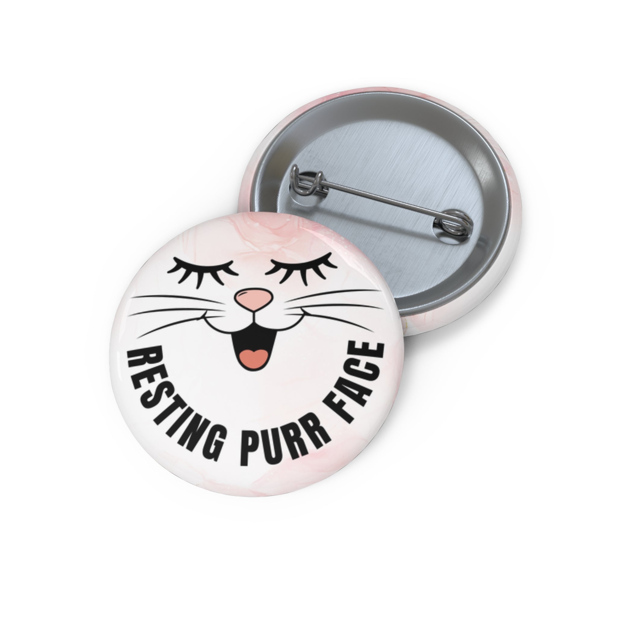Resting Purr Face Cat Pin Button