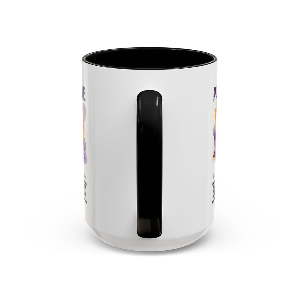 Purple Ribbon Accent Coffee Mug