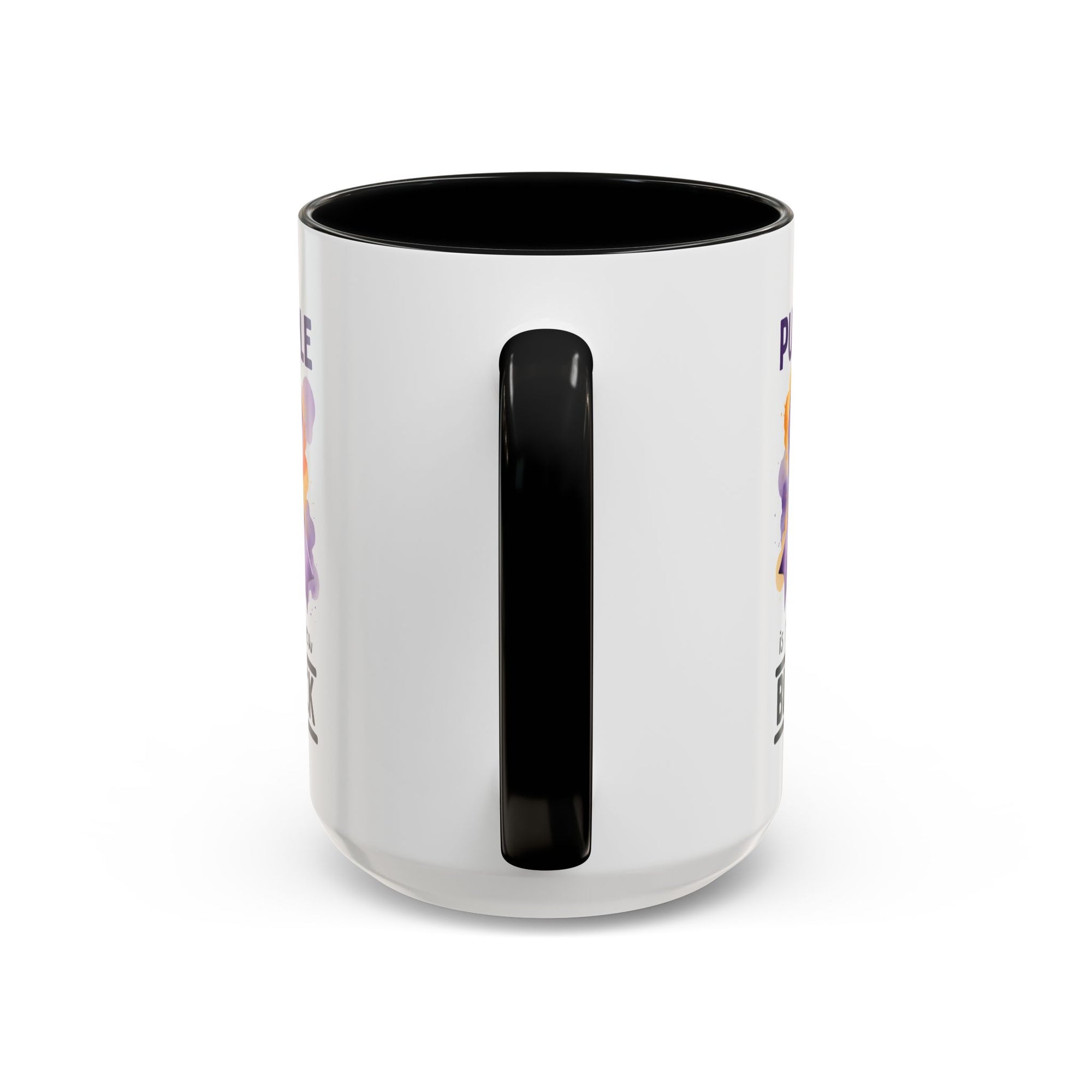 Purple Ribbon Accent Coffee Mug
