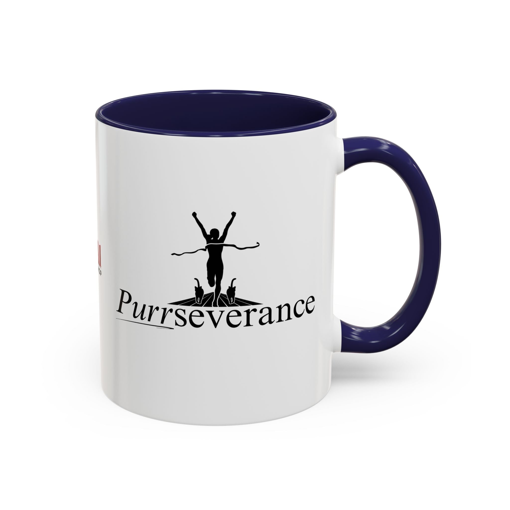 Photo depicting the ​Purrseverance Accent Coffee Mug (11, 15oz) from EpiAl's Shop.