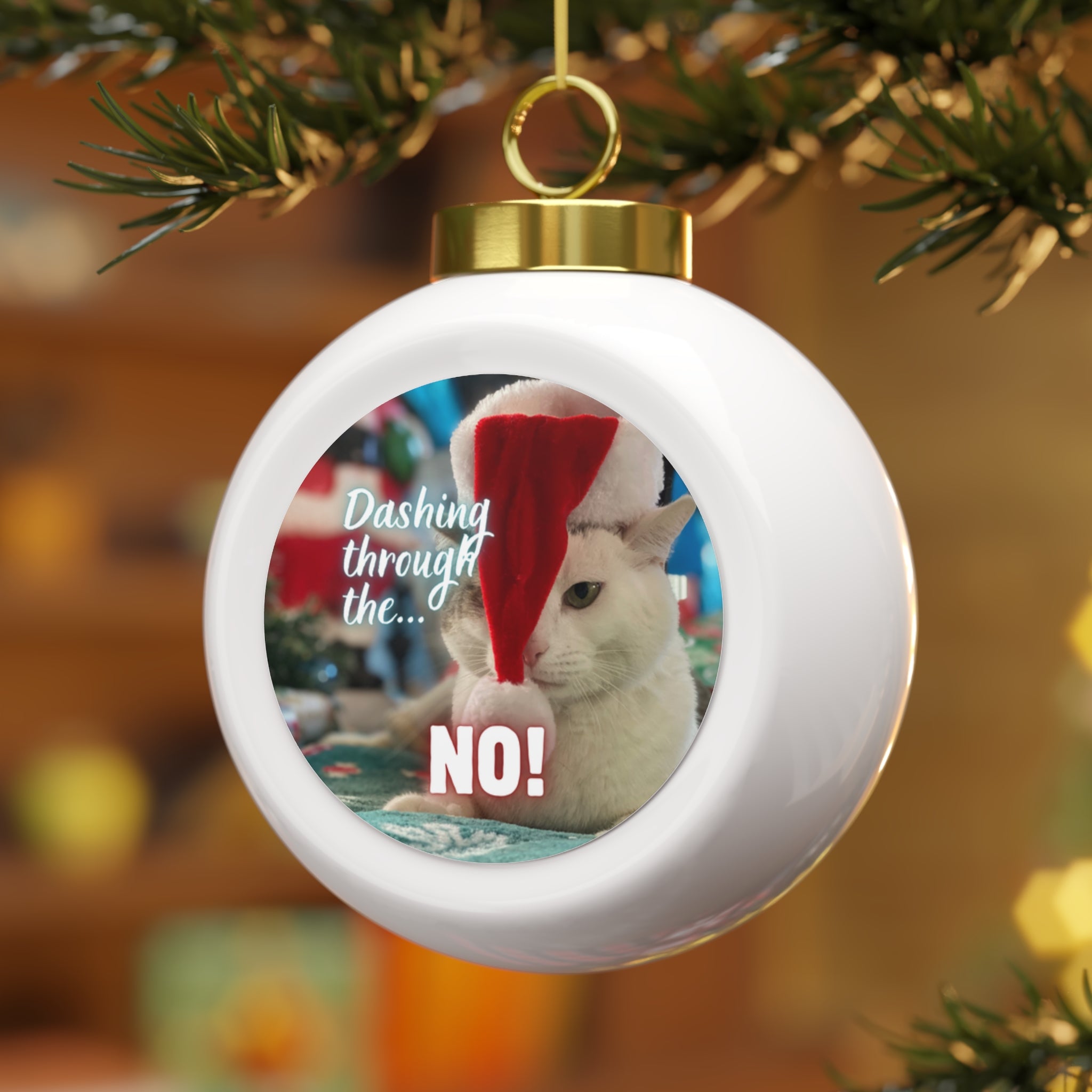 Photo depicting the ​Dashing Through the No Ball Ornament from EpiAl's Shop.