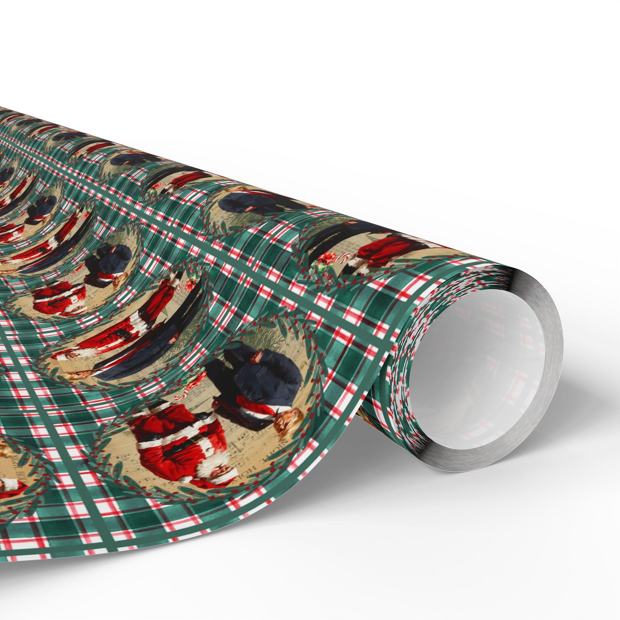 Vintage Style Trump Santa Wrapping Paper for Holiday Gifts