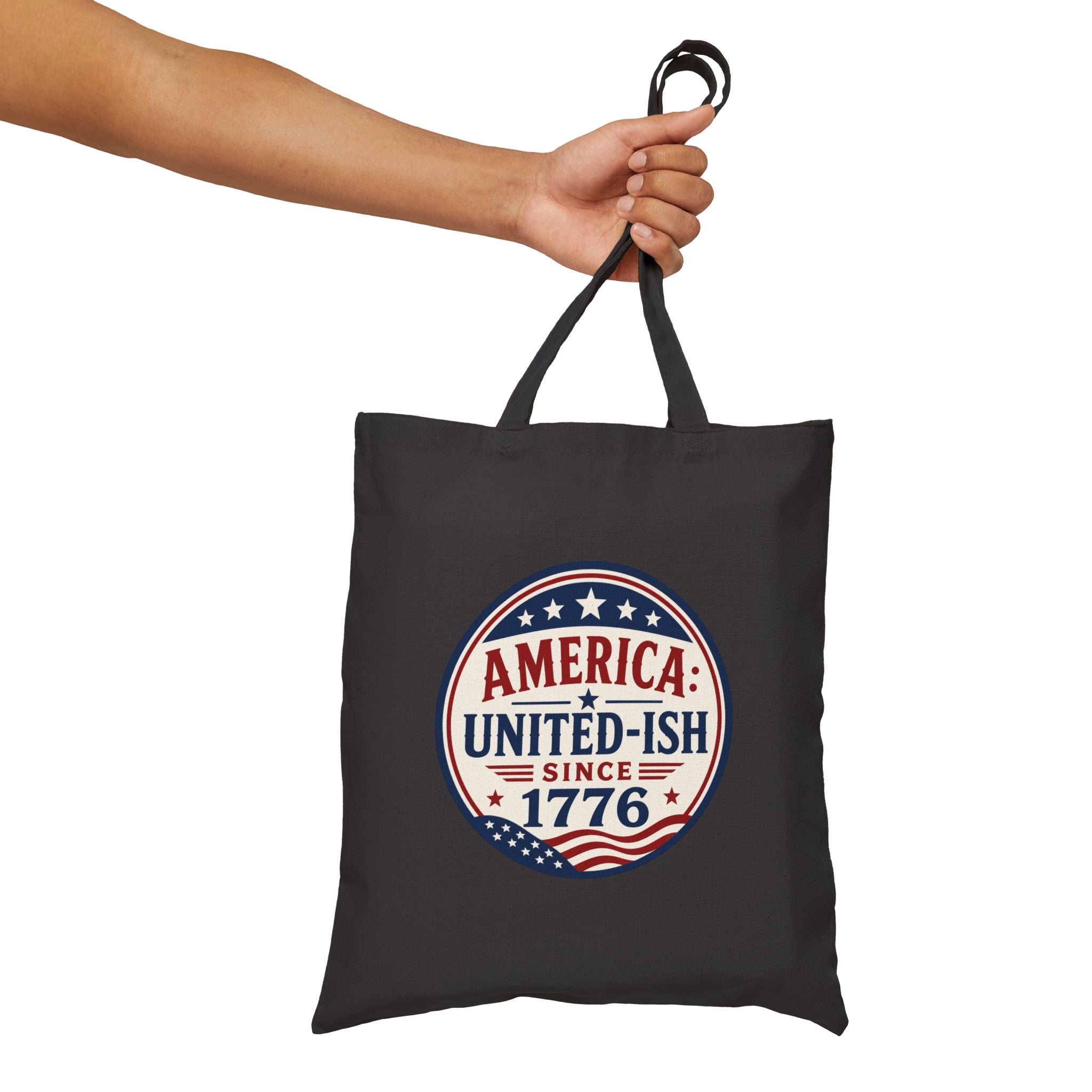 America United-ish Since 1776 Patriotic Canvas Tote Bag | Americana USA Carryall