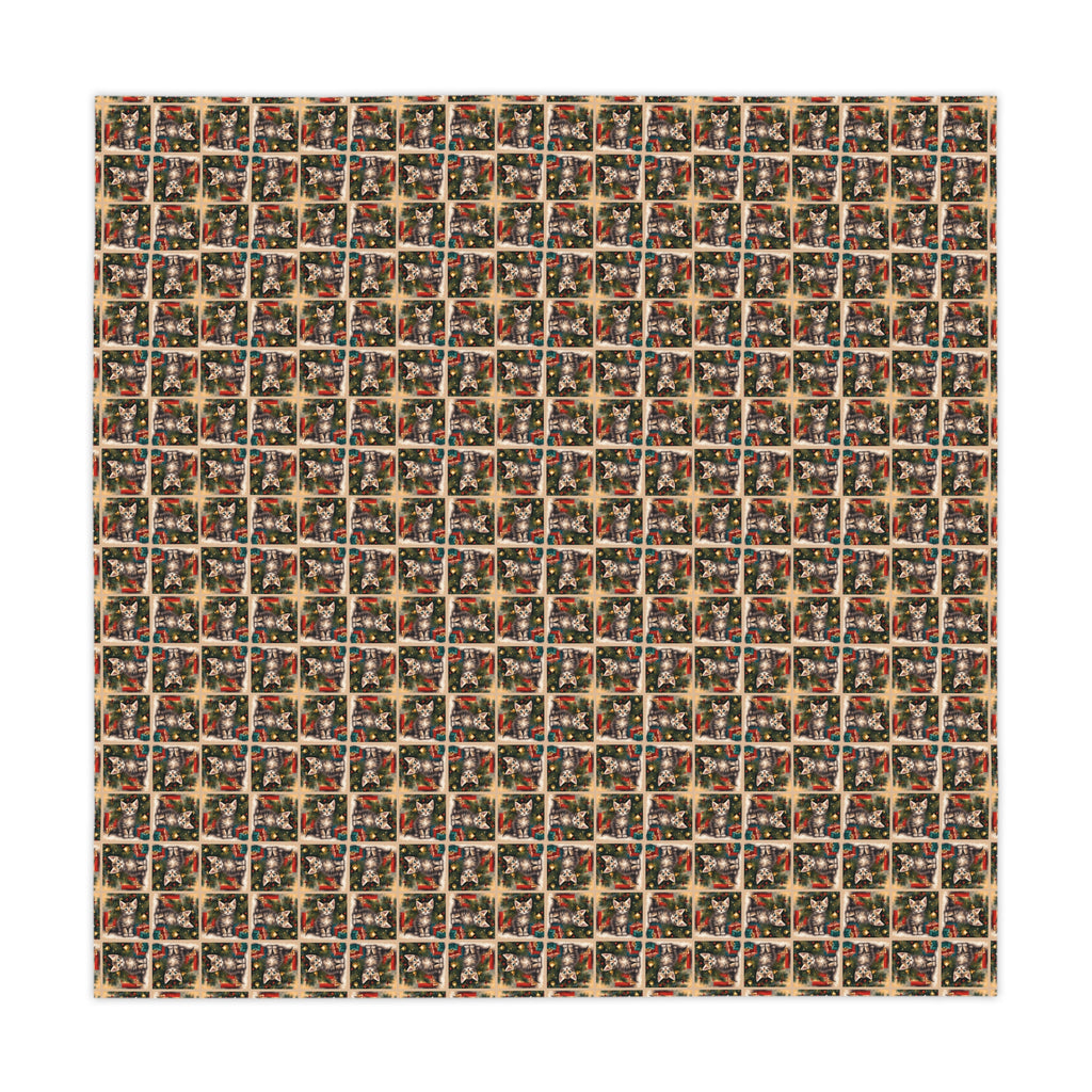 Throwback Christmas Kitten Tablecloth