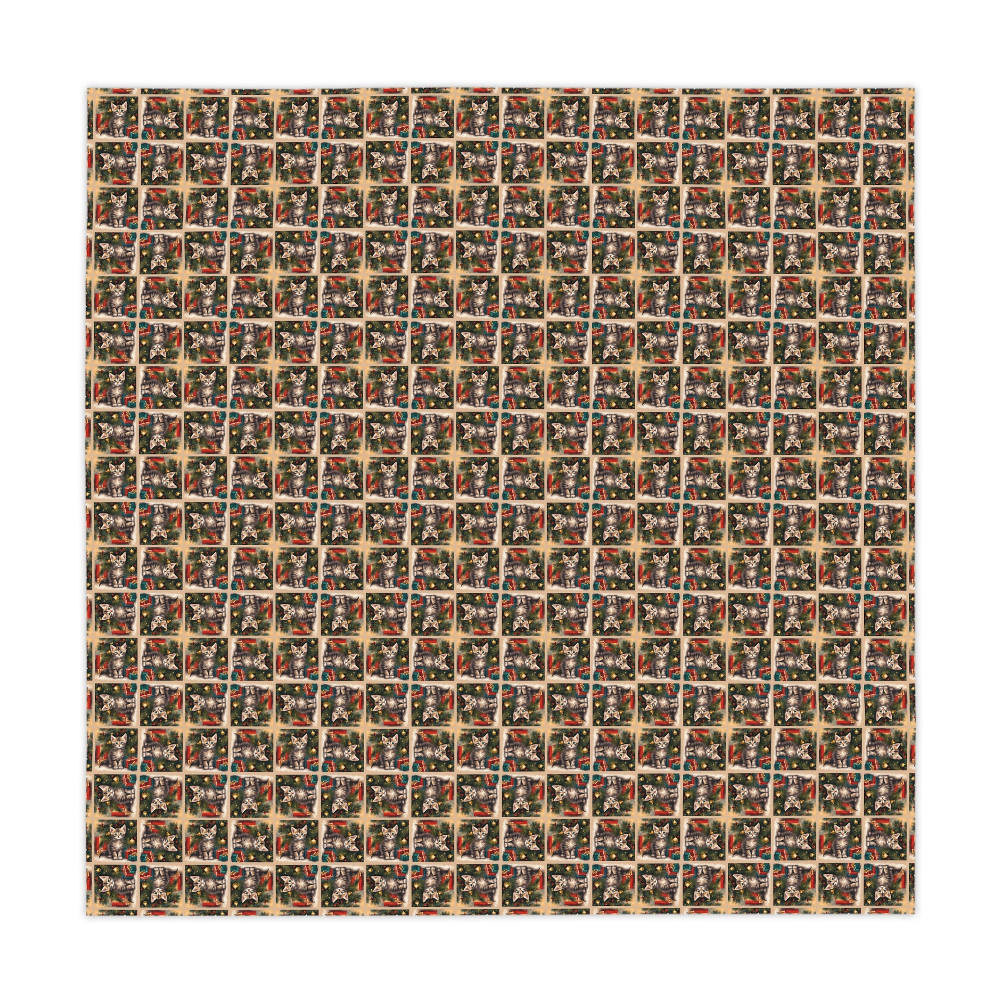 Throwback Christmas Kitten Tablecloth