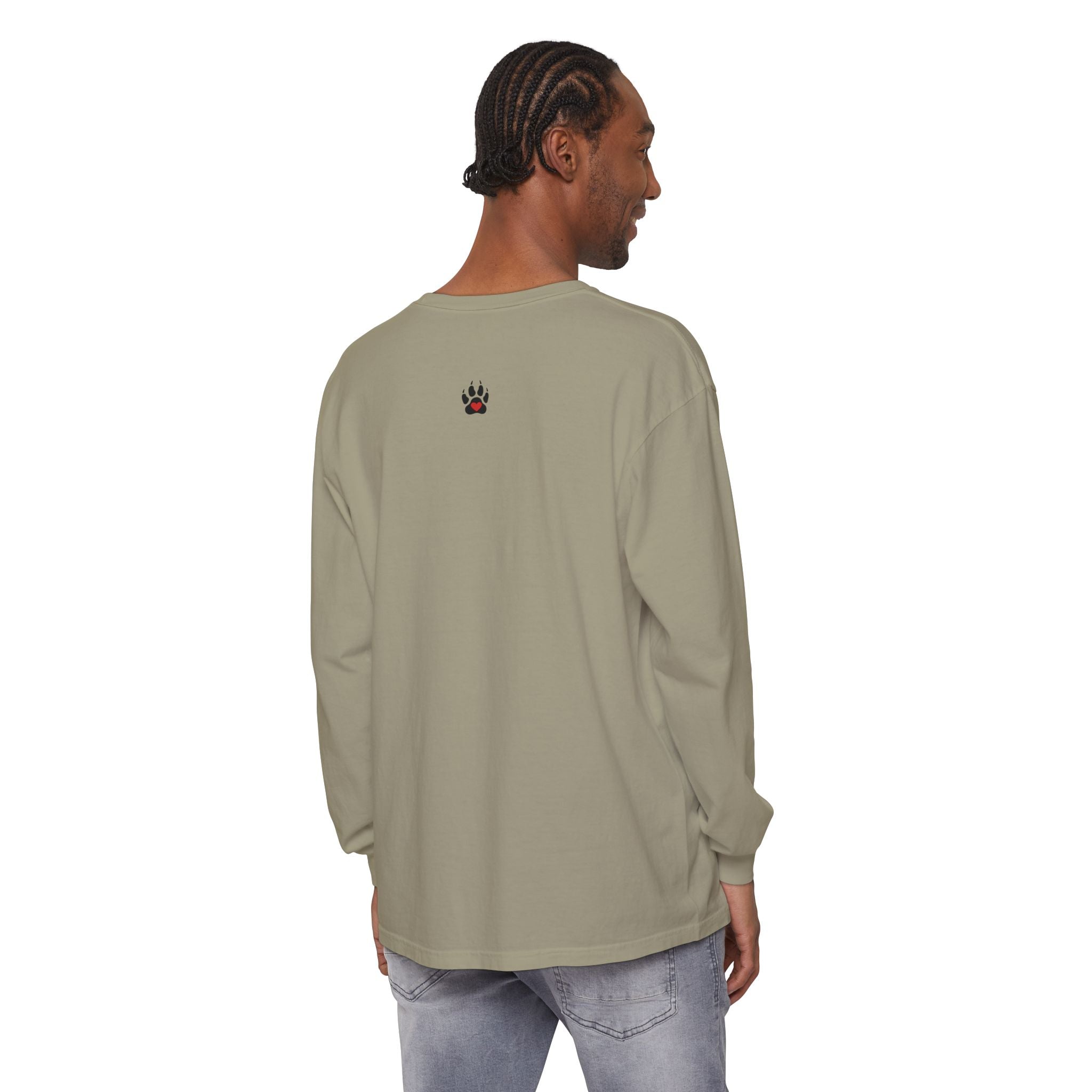 Raccoonnoisseur Garment-Dyed Long Sleeve Shirt | Funny Raccoon Graphic Tee