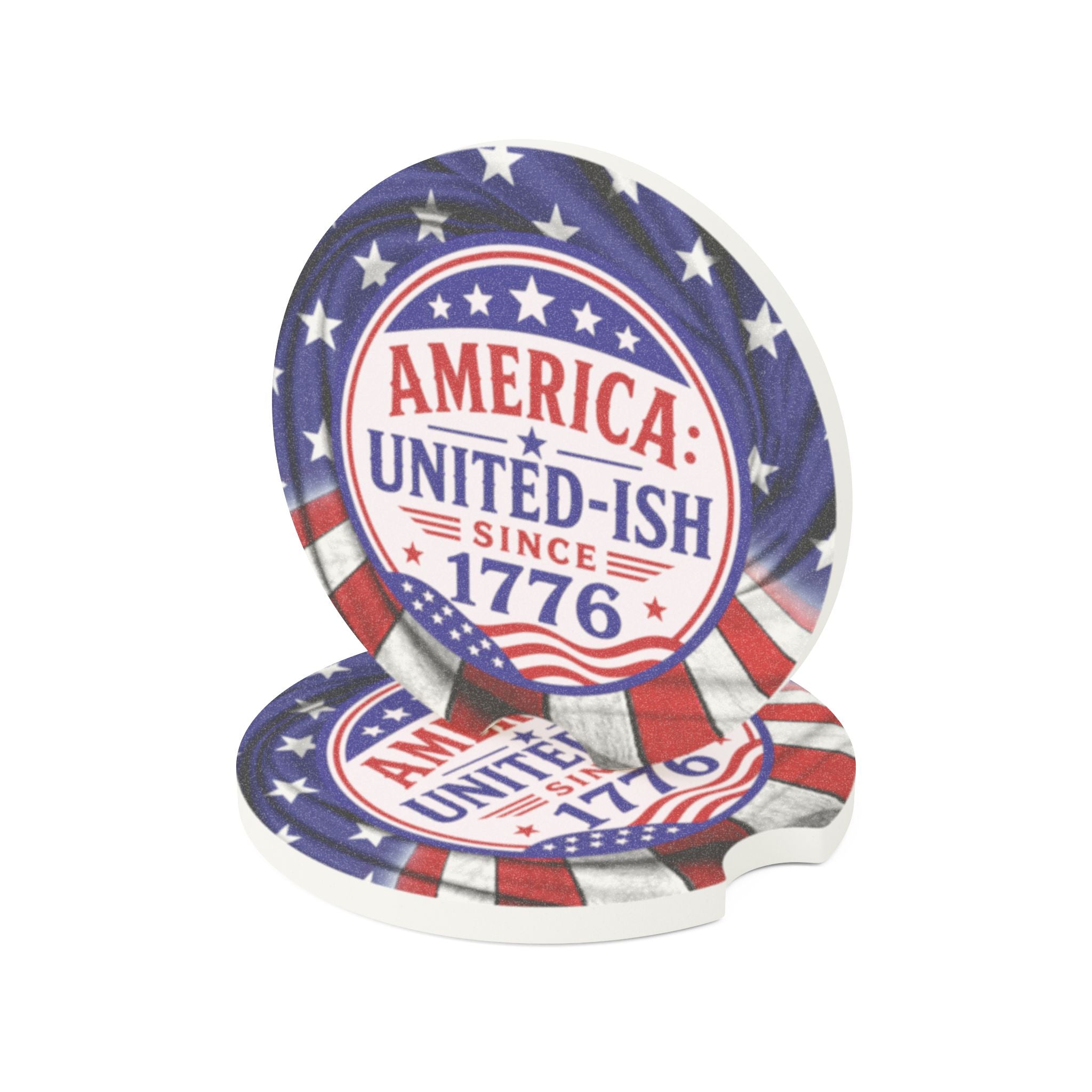 America: United-ish Since 1776 Soapstone Car Coasters