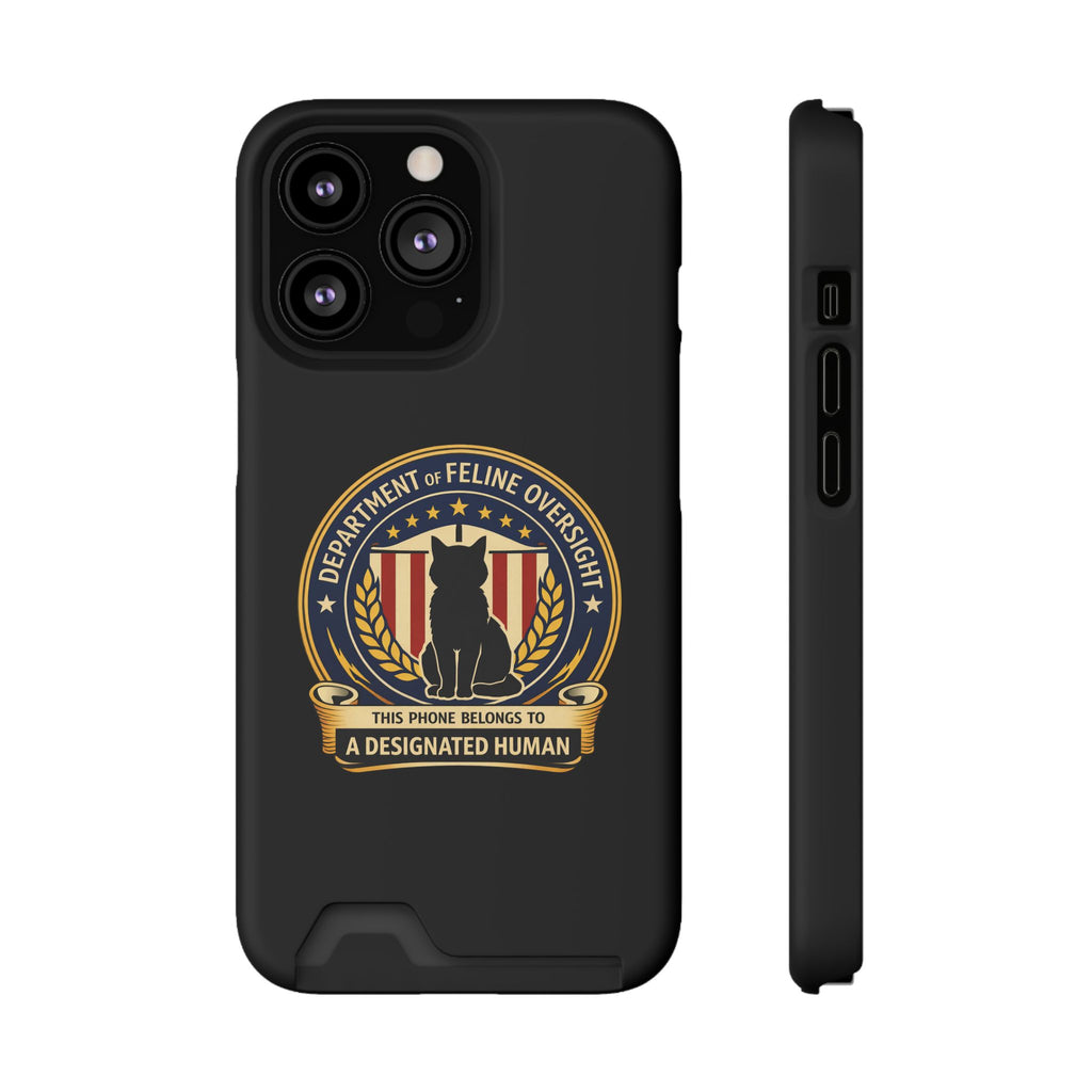 Department of Feline Oversight Samsung Galaxy Case – “Designated Human” Cat Seal, Slim Protective Case with Card Slot