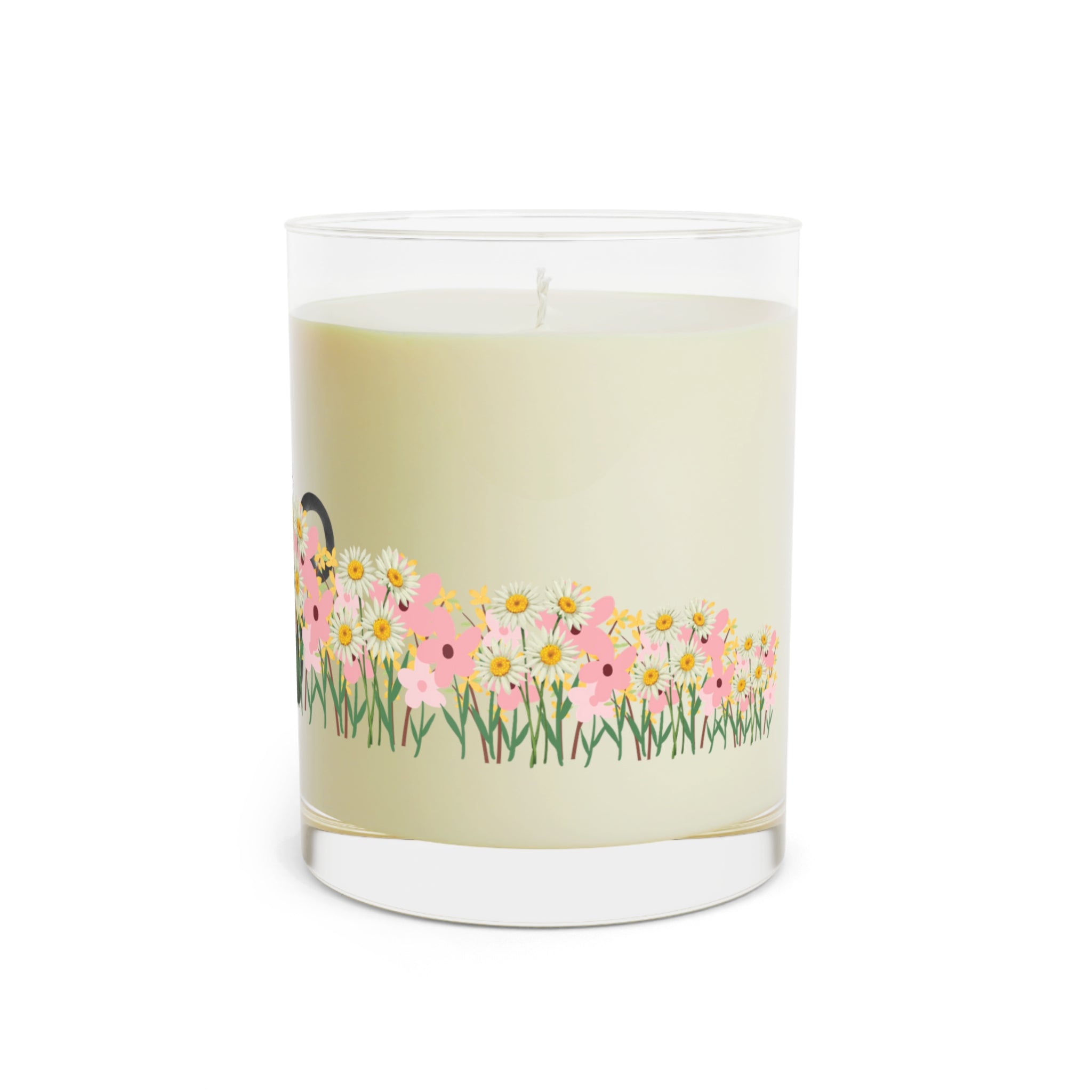 Floral Cat Glass Candle – Cozy Cat Lover Home Decor