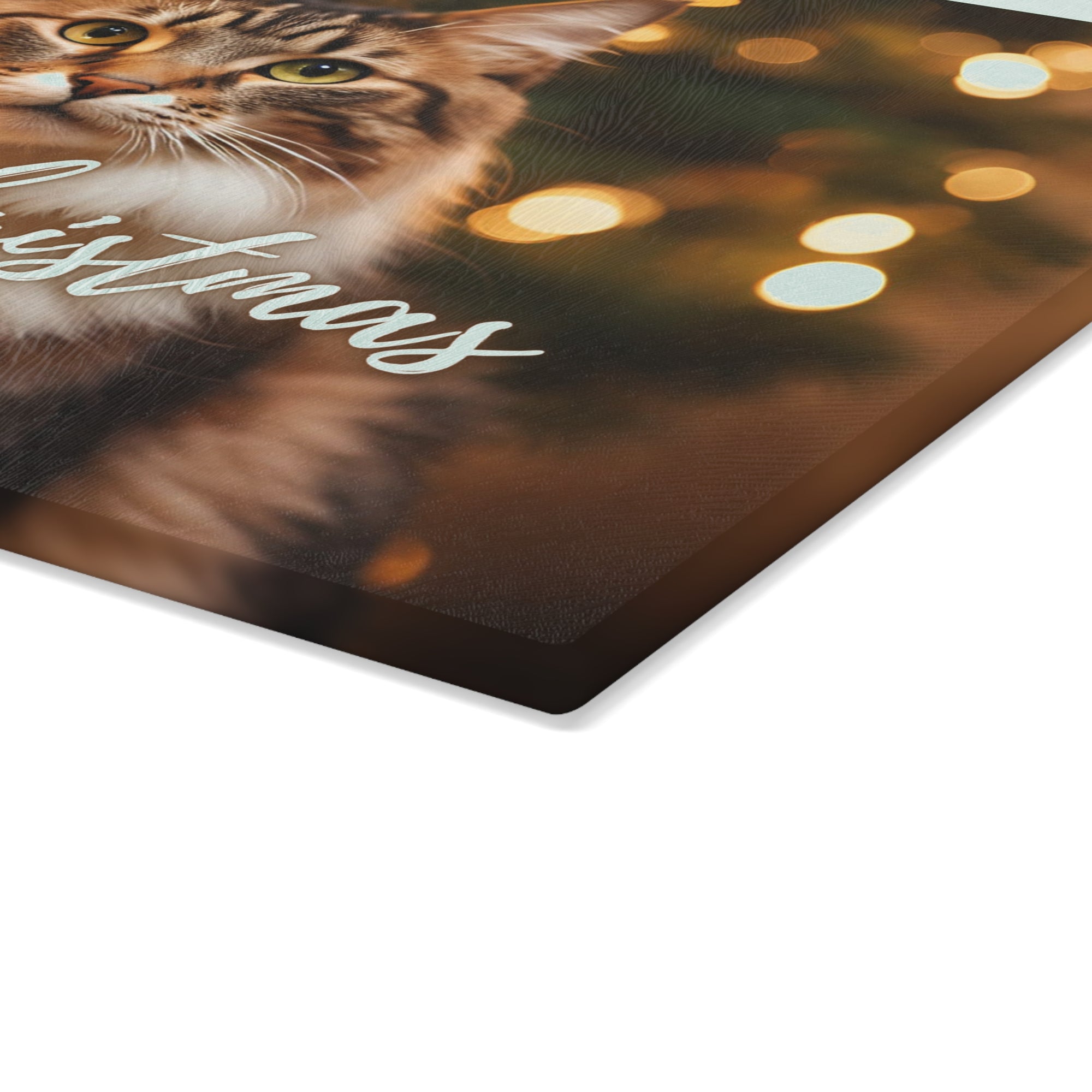 Merry Christmas Glass Cutting Board