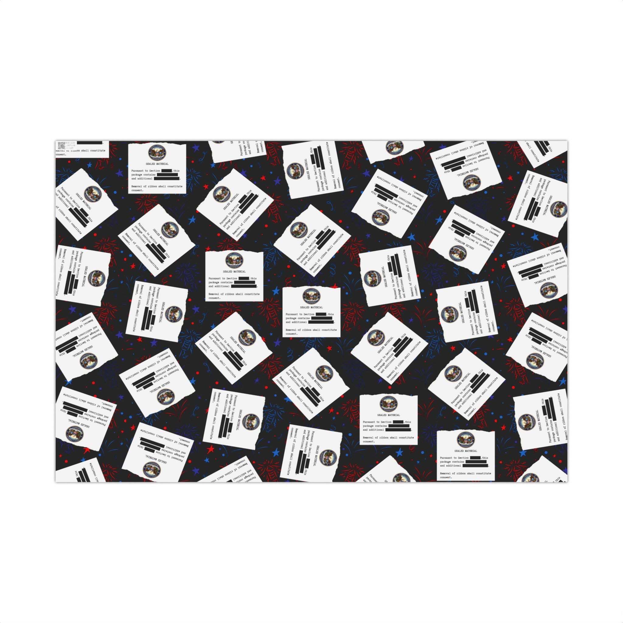 Classified Celebration Gift Wrap – Patriotic Parody Fireworks Wrapping Paper