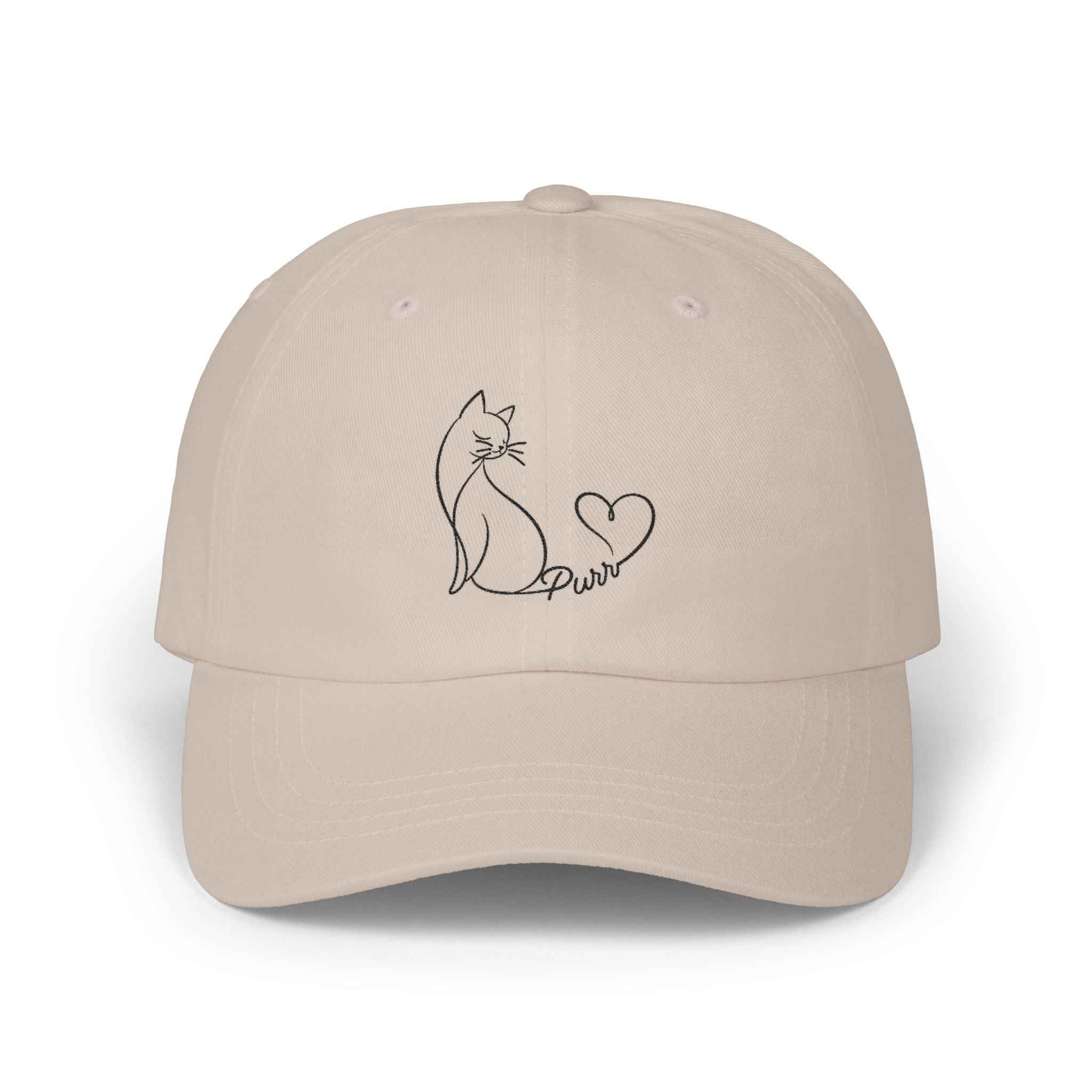Purr Line Art Cat Hat – Minimalist Cat Lover Cap
