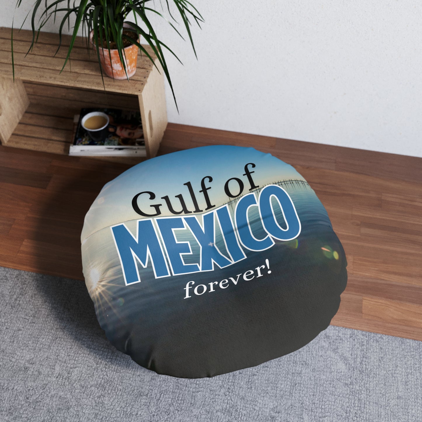 Gulf of Mexico Forever Tufted Floor Pillow - Round