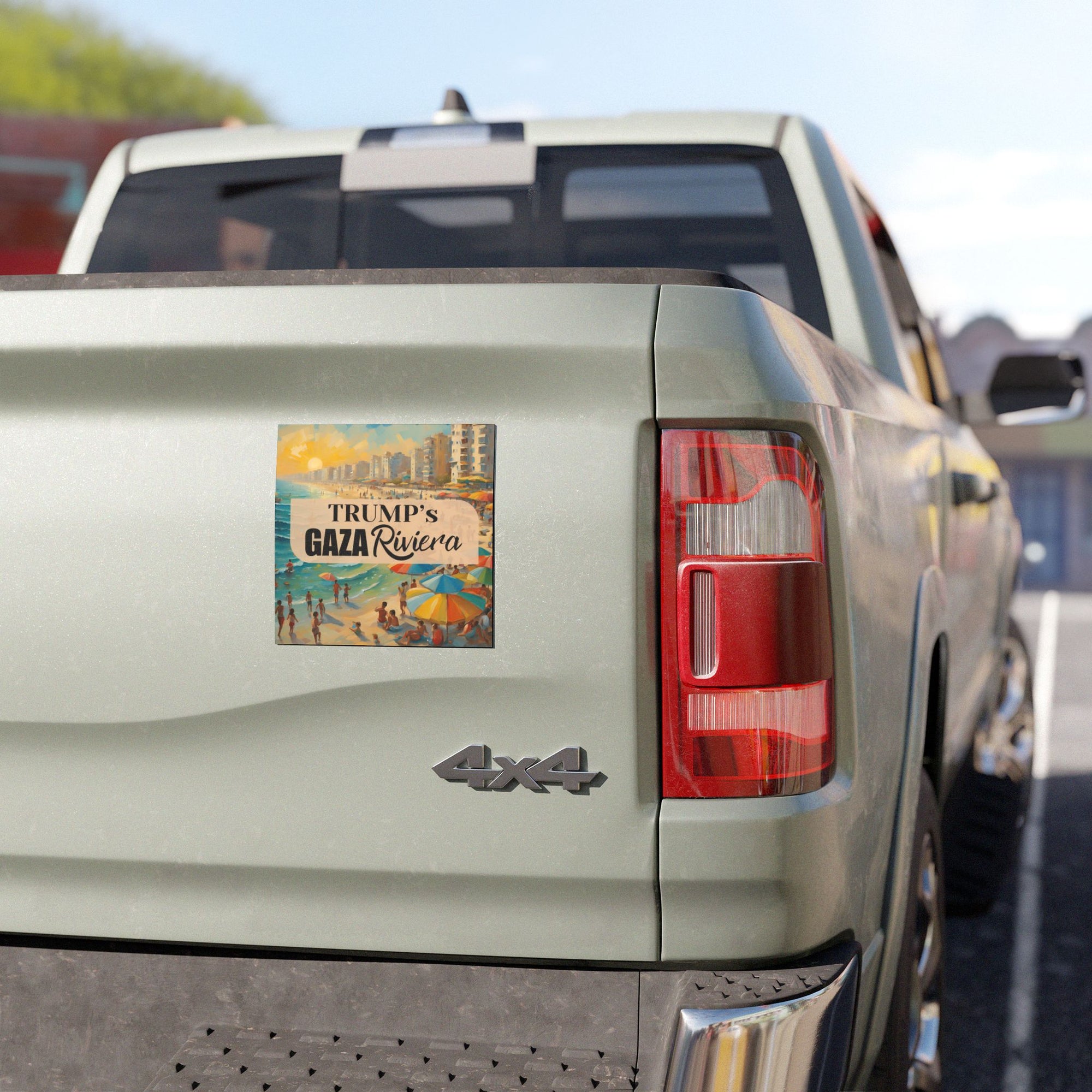 Trump's Seaside Gaza Riviera Car Magnet - Fun Travel Decor