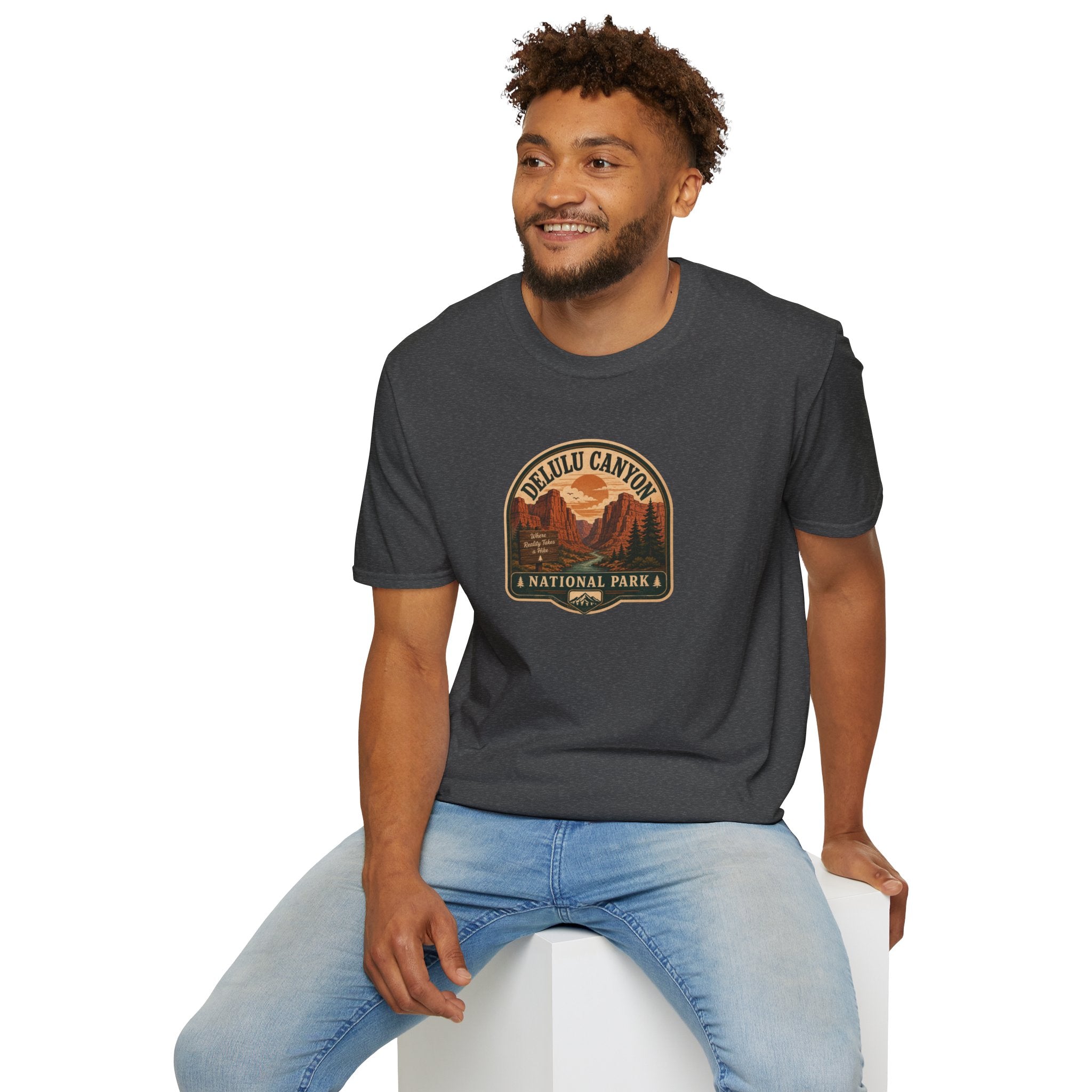 Delulu Canyon National Park Unisex T-Shirt | Funny Retro National Park Parody Tee