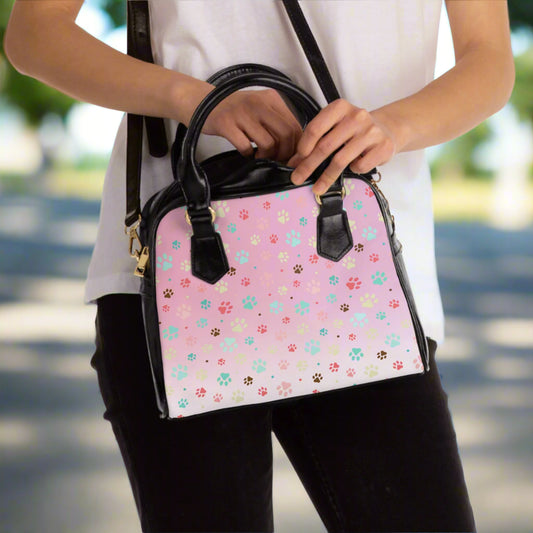 Cute Pet Paw Print Shoulder Handbag for Animal Lovers