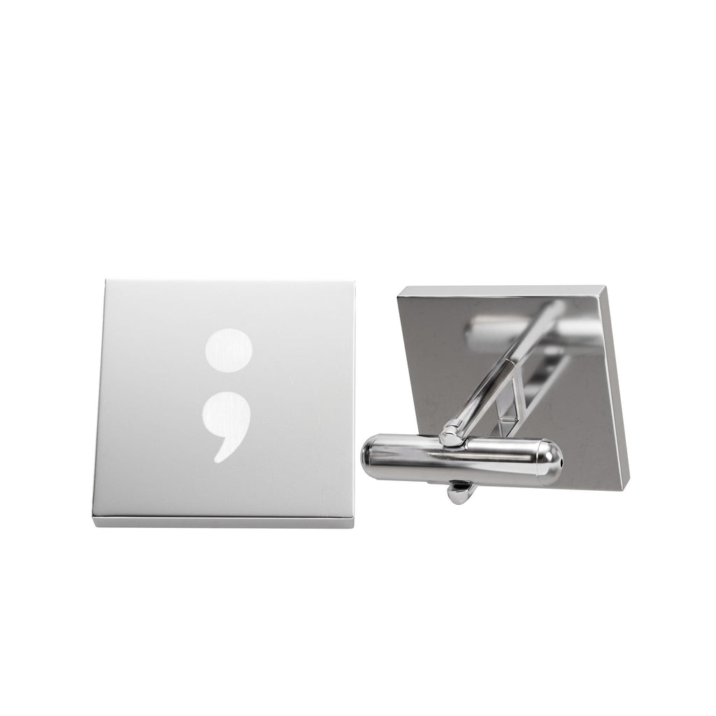 Semicolon Suicide Awareness Engraved Cufflinks