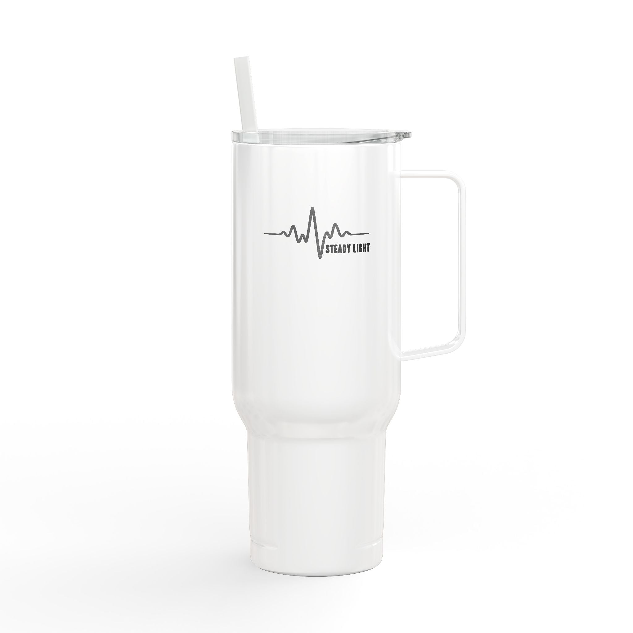 Steady Light 40oz Insulated Tumbler – Engraved Travel Mug with Handle