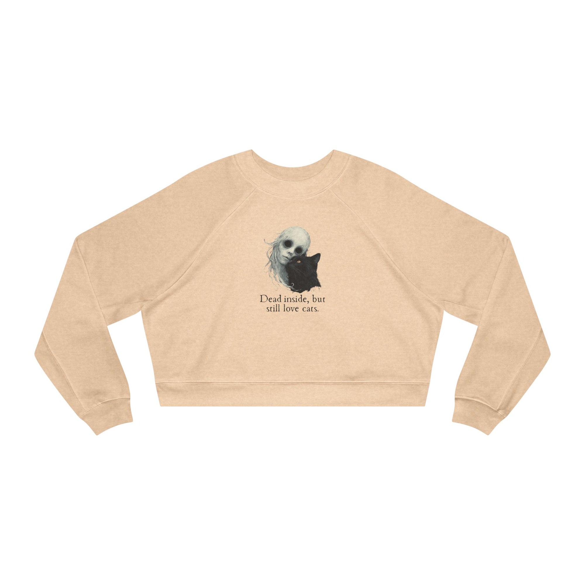 Dead Inside Cat Lover Cropped Fleece Pullover