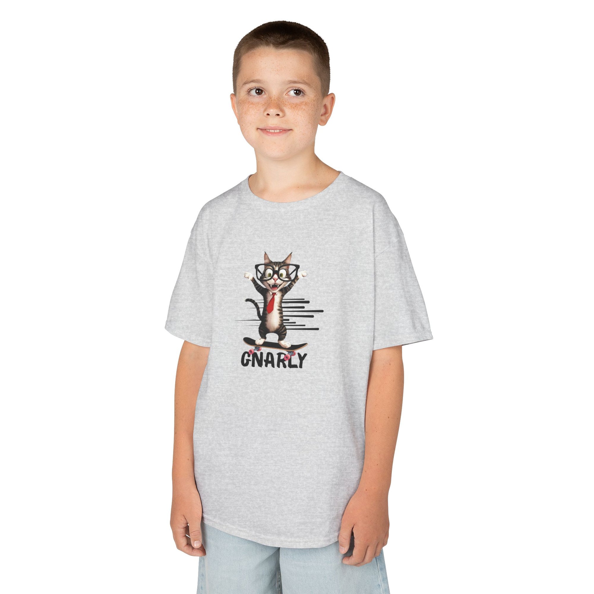 Kids Gnarly Cat Tee - Fun and Playful Cotton T-Shirt for Children