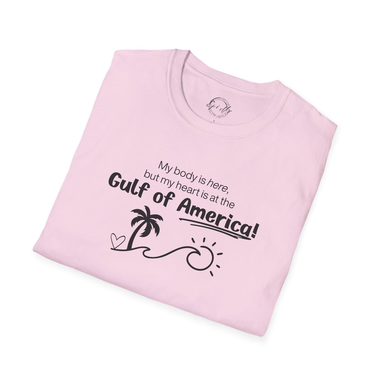 Heart at the Gulf of America Graphic T-Shirt - Perfect for Beach Lovers